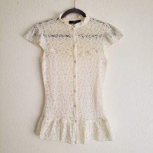Vintage Cream Lace Top